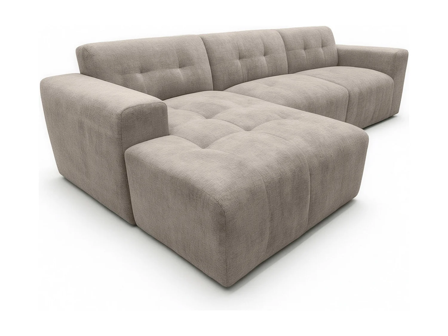 AX LIVING Canapé d'angle Corlu Beige pour salon 310 cm angle gauche