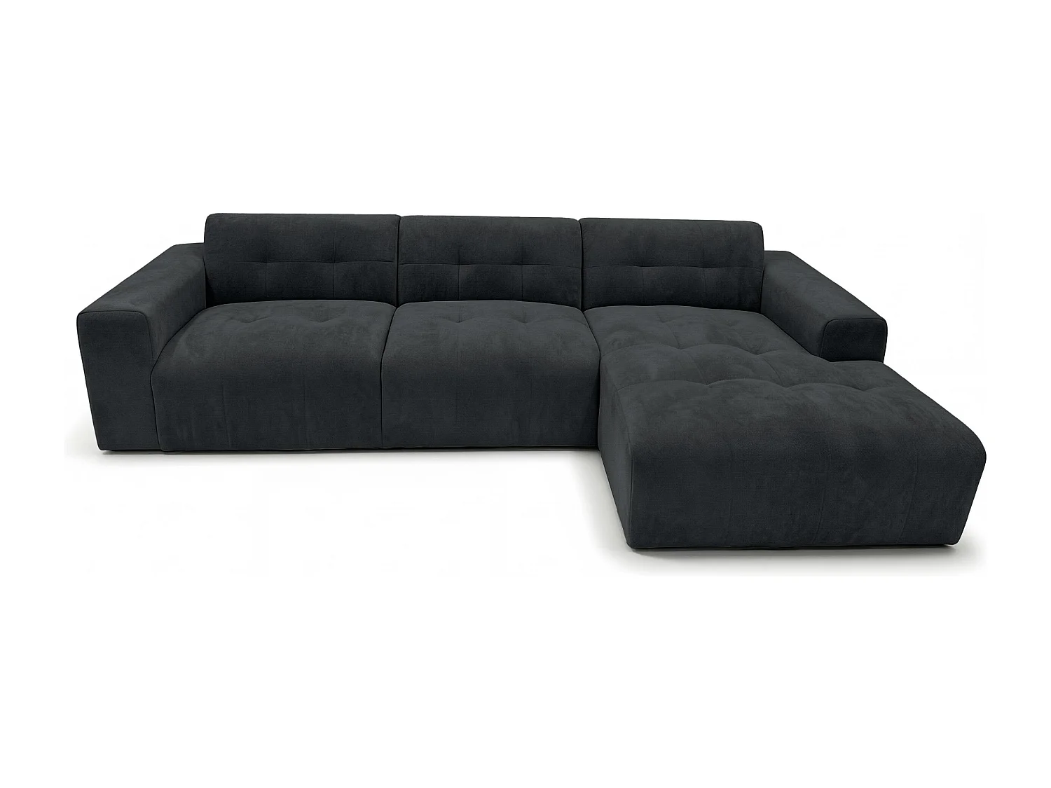 AX LIVING Canapé d'angle Corlu Anthracite pour salon 310 cm angle droit