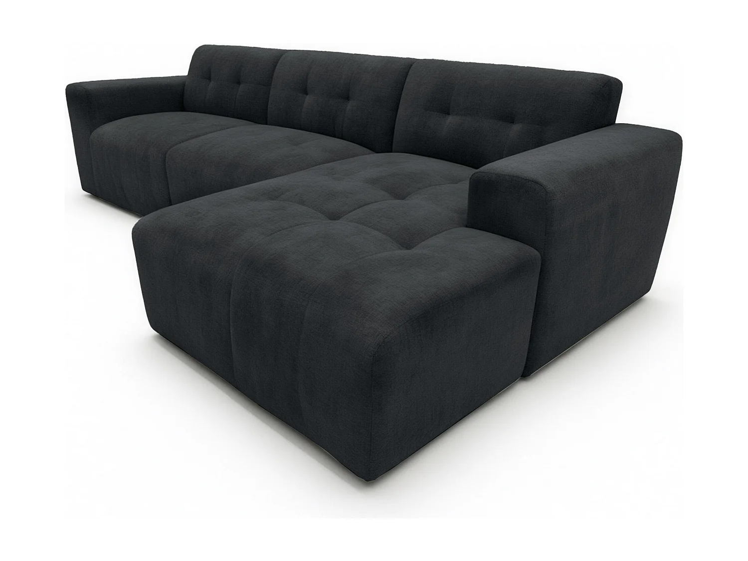 AX LIVING Canapé d'angle Corlu Anthracite pour salon 310 cm angle droit