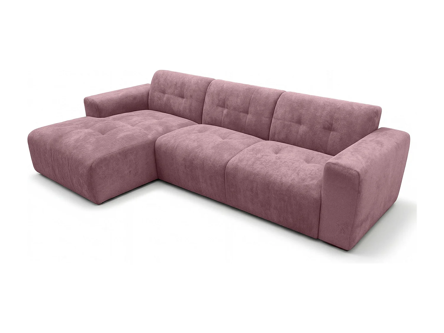 AX LIVING Canapé d'angle Corlu Rose pour salon 310 cm angle gauche