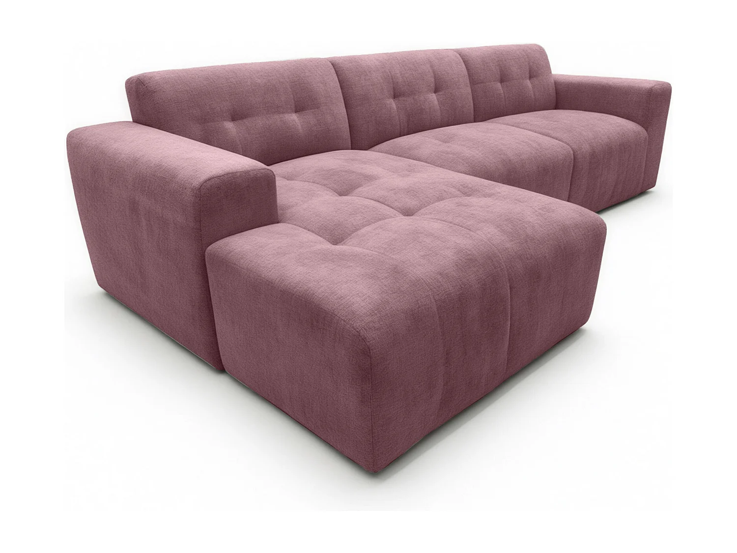 AX LIVING Canapé d'angle Corlu Rose pour salon 310 cm angle gauche