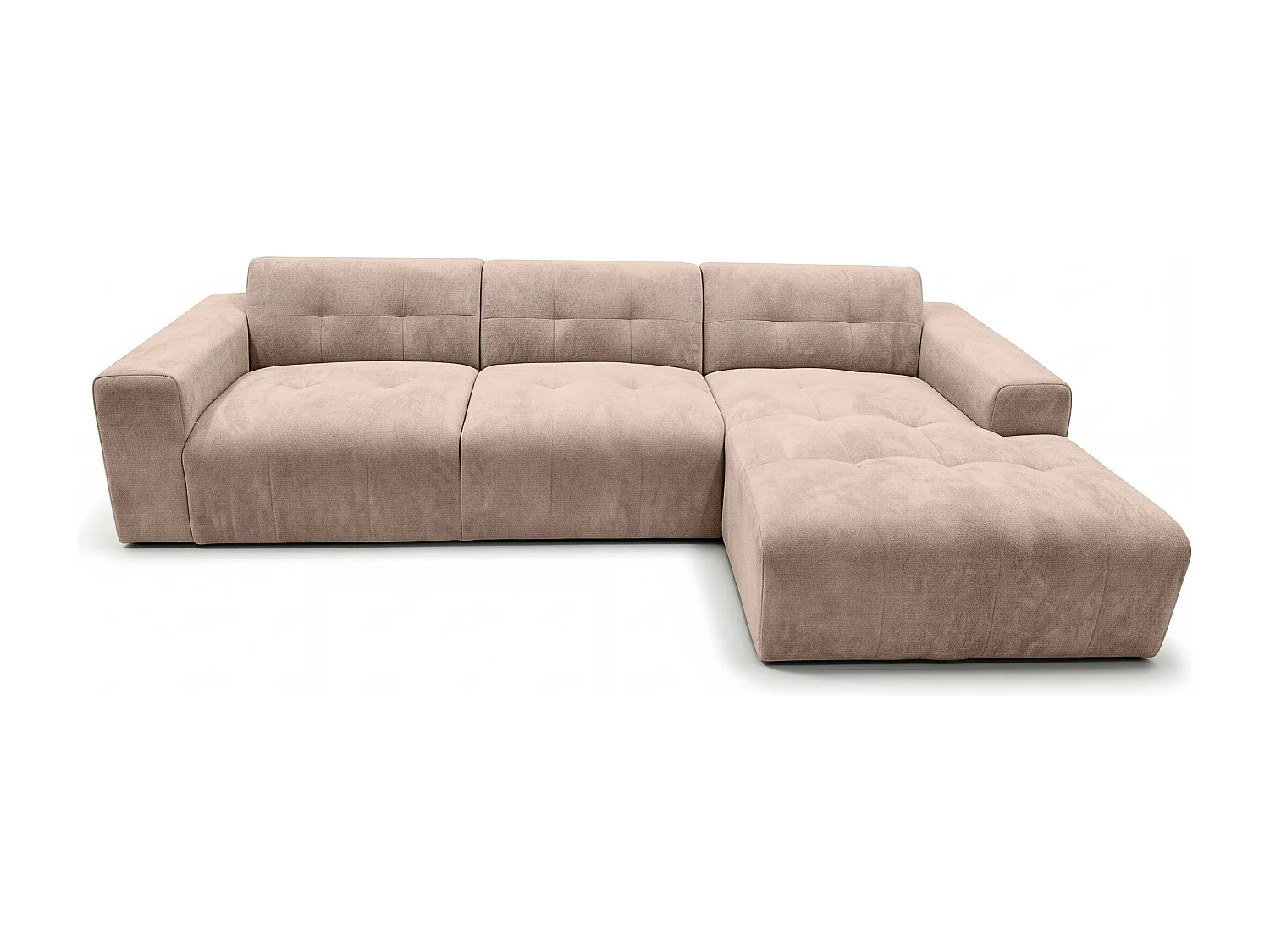 AX LIVING Canapé d'angle Corlu Marron pour salon 310 cm angle droit