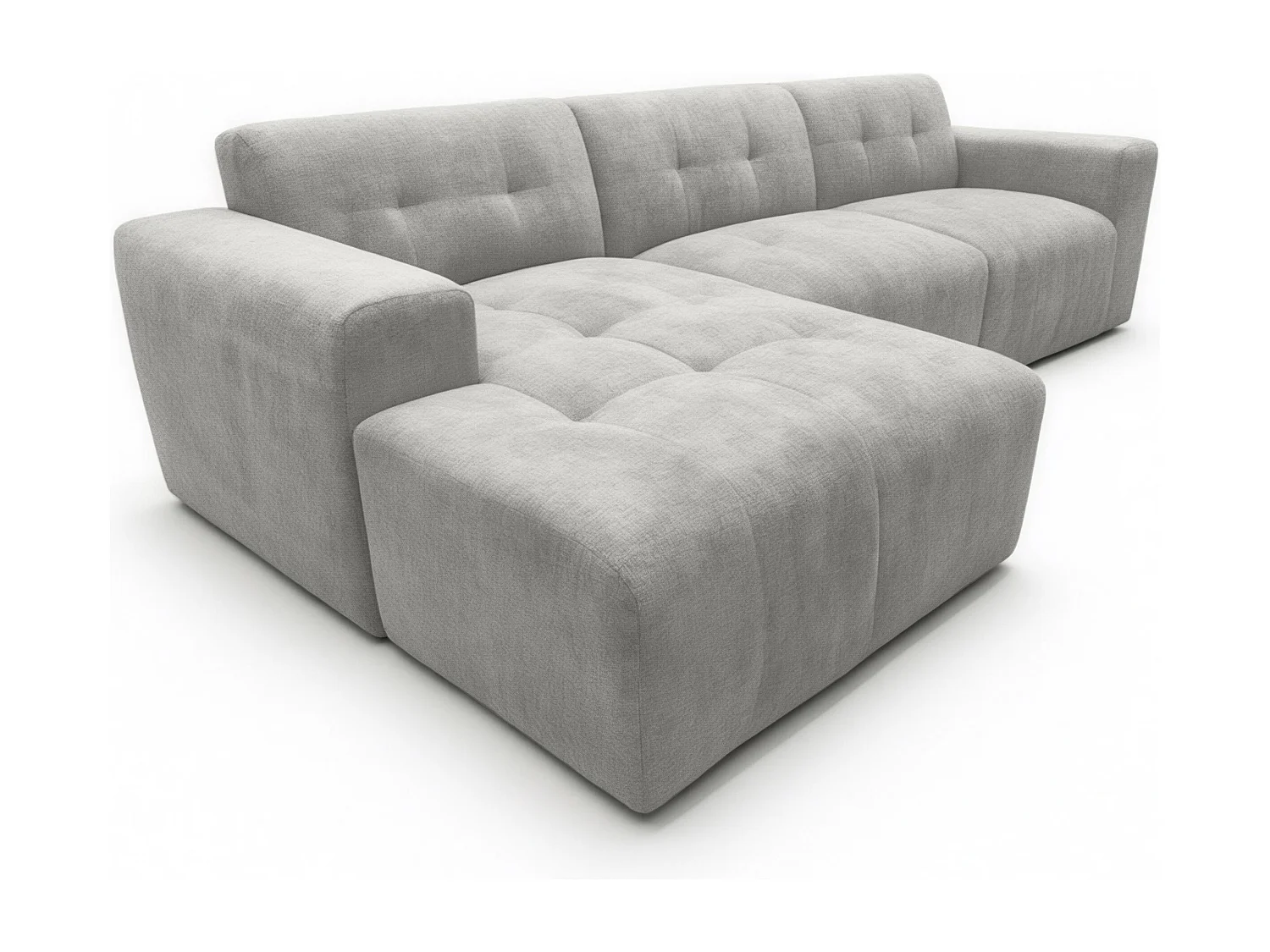 AX LIVING Canapé d'angle Corlu Gris pour salon 310 cm angle gauche