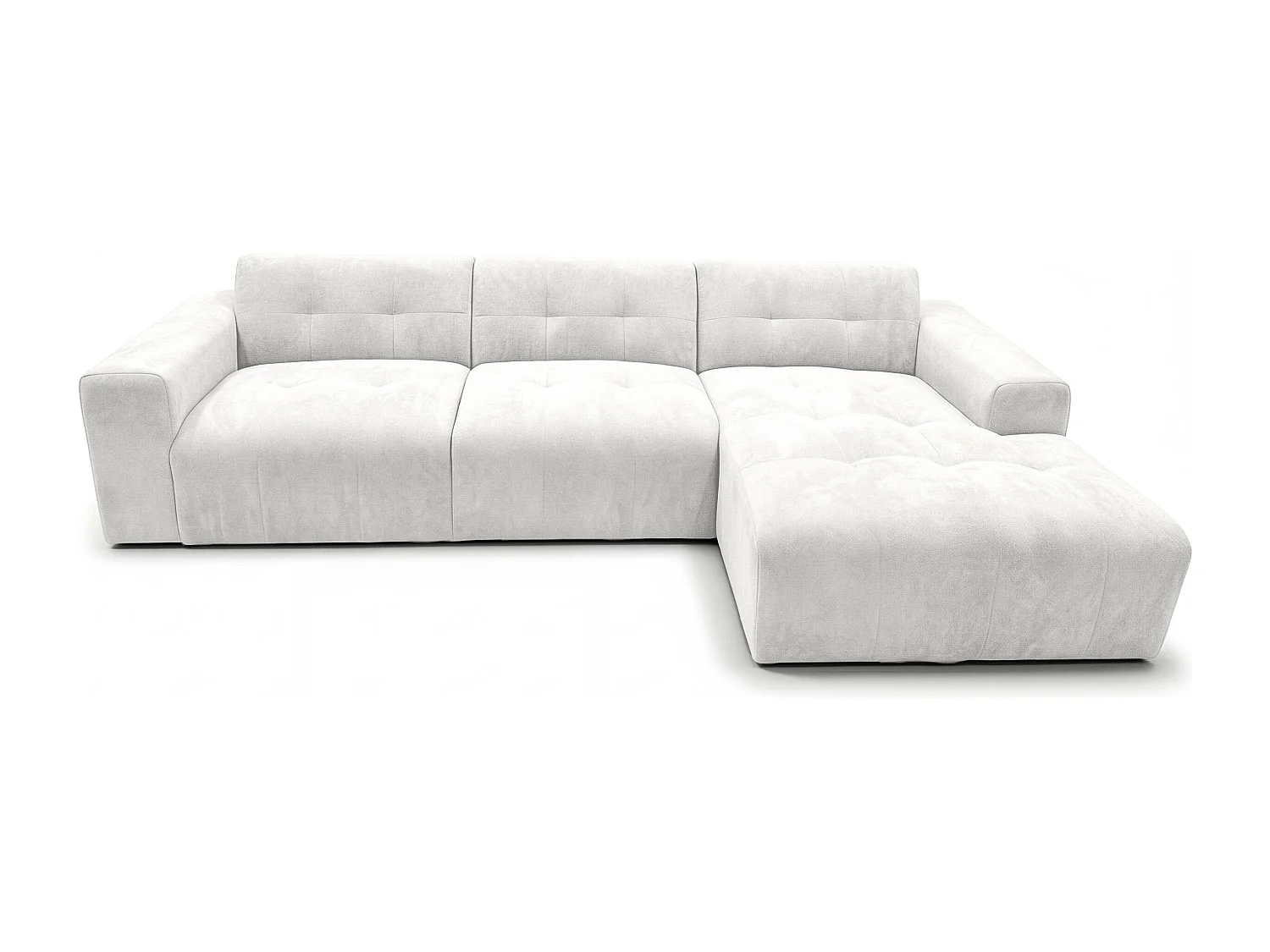 AX LIVING Canapé d'angle Corlu Blanc Perle pour salon 310 cm angle droit