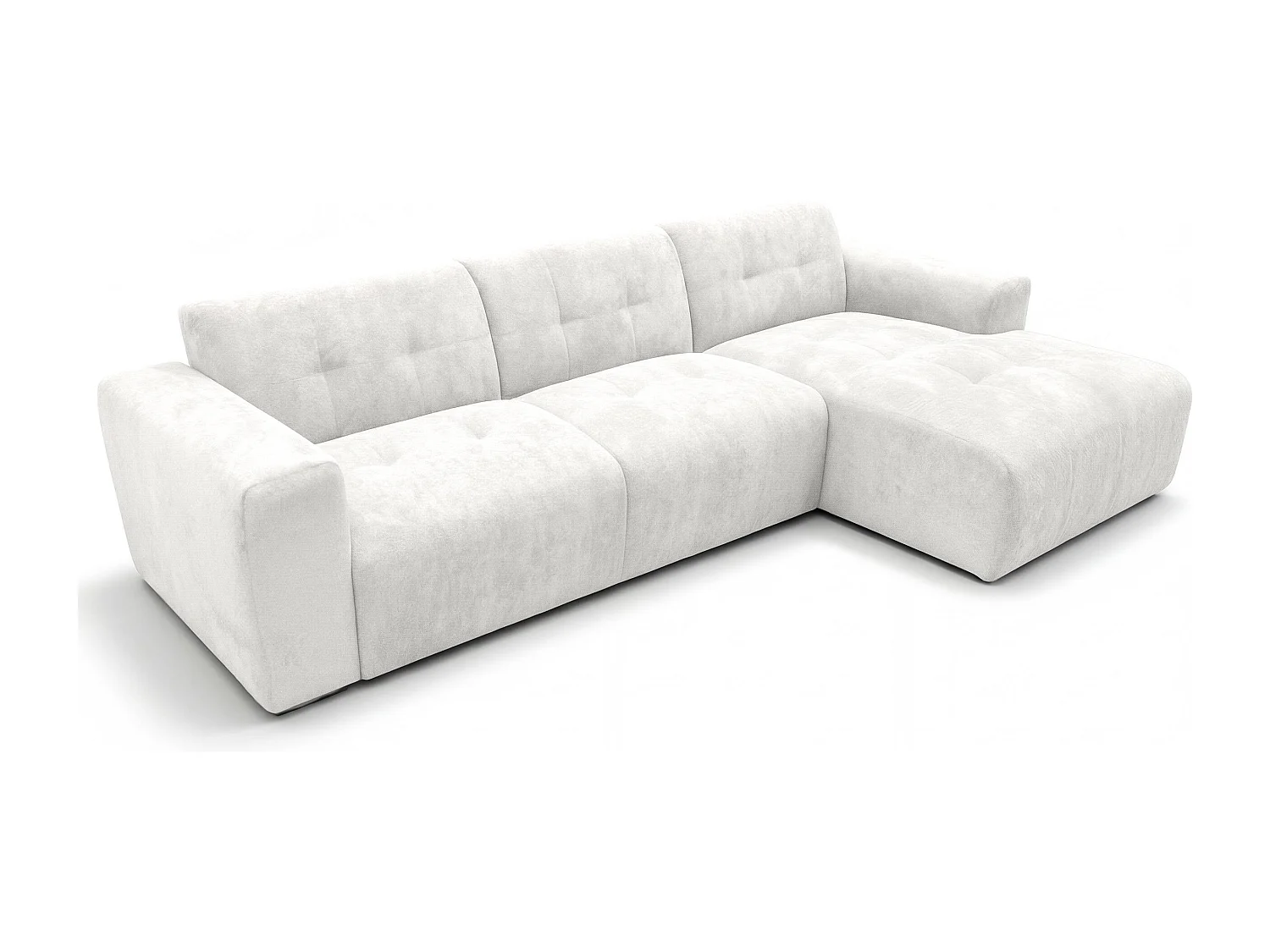 AX LIVING Canapé d'angle Corlu Blanc Perle pour salon 310 cm angle droit