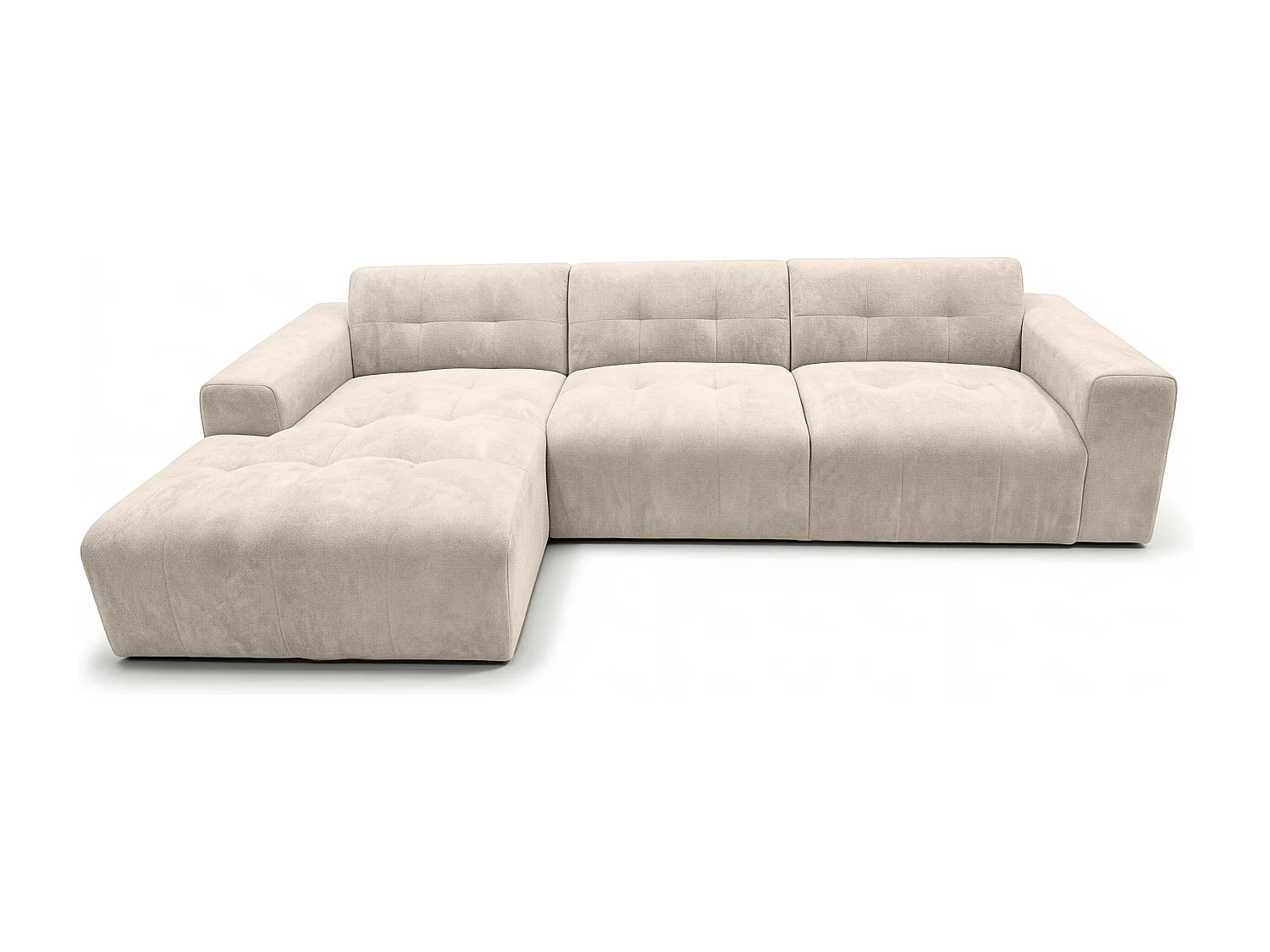 AX LIVING Canapé d'angle Corlu Crème pour salon 310 cm angle gauche