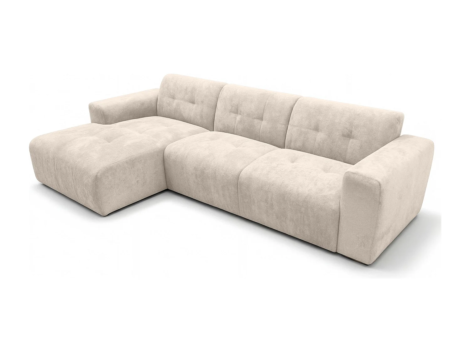 AX LIVING Canapé d'angle Corlu Crème pour salon 310 cm angle gauche