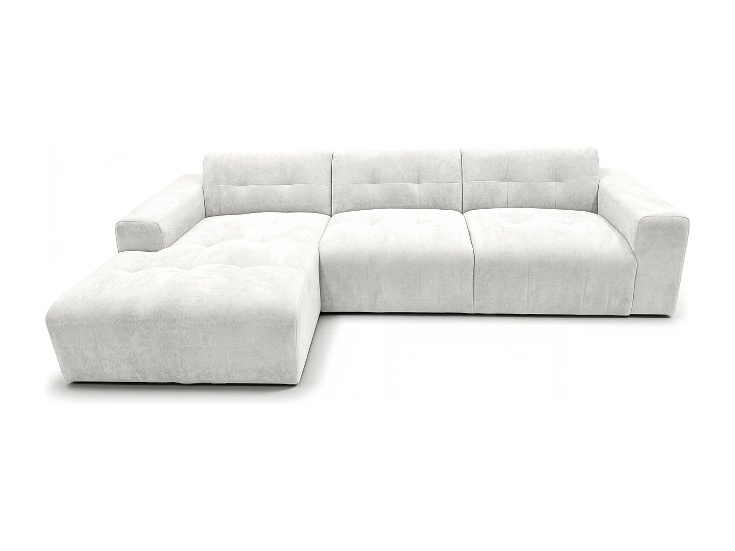 AX LIVING Canapé d'angle Corlu Blanc Perle pour salon 310 cm angle gauche