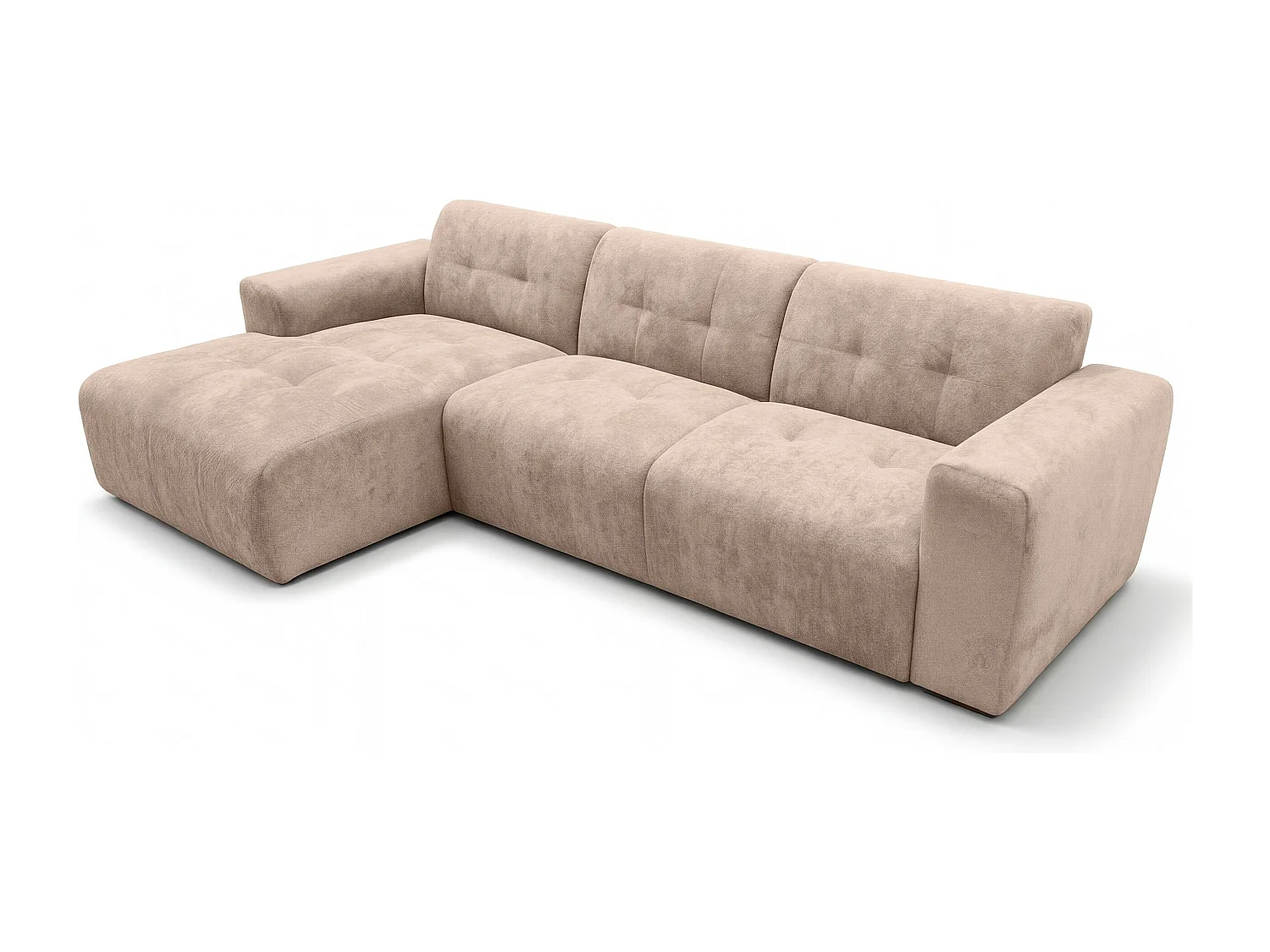 AX LIVING Canapé d'angle Corlu Marron pour salon 310 cm angle gauche