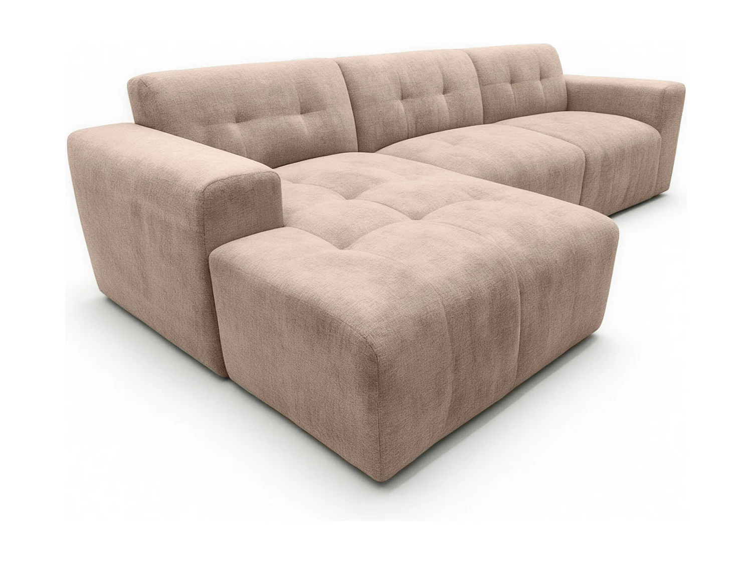 AX LIVING Canapé d'angle Corlu Marron pour salon 310 cm angle gauche