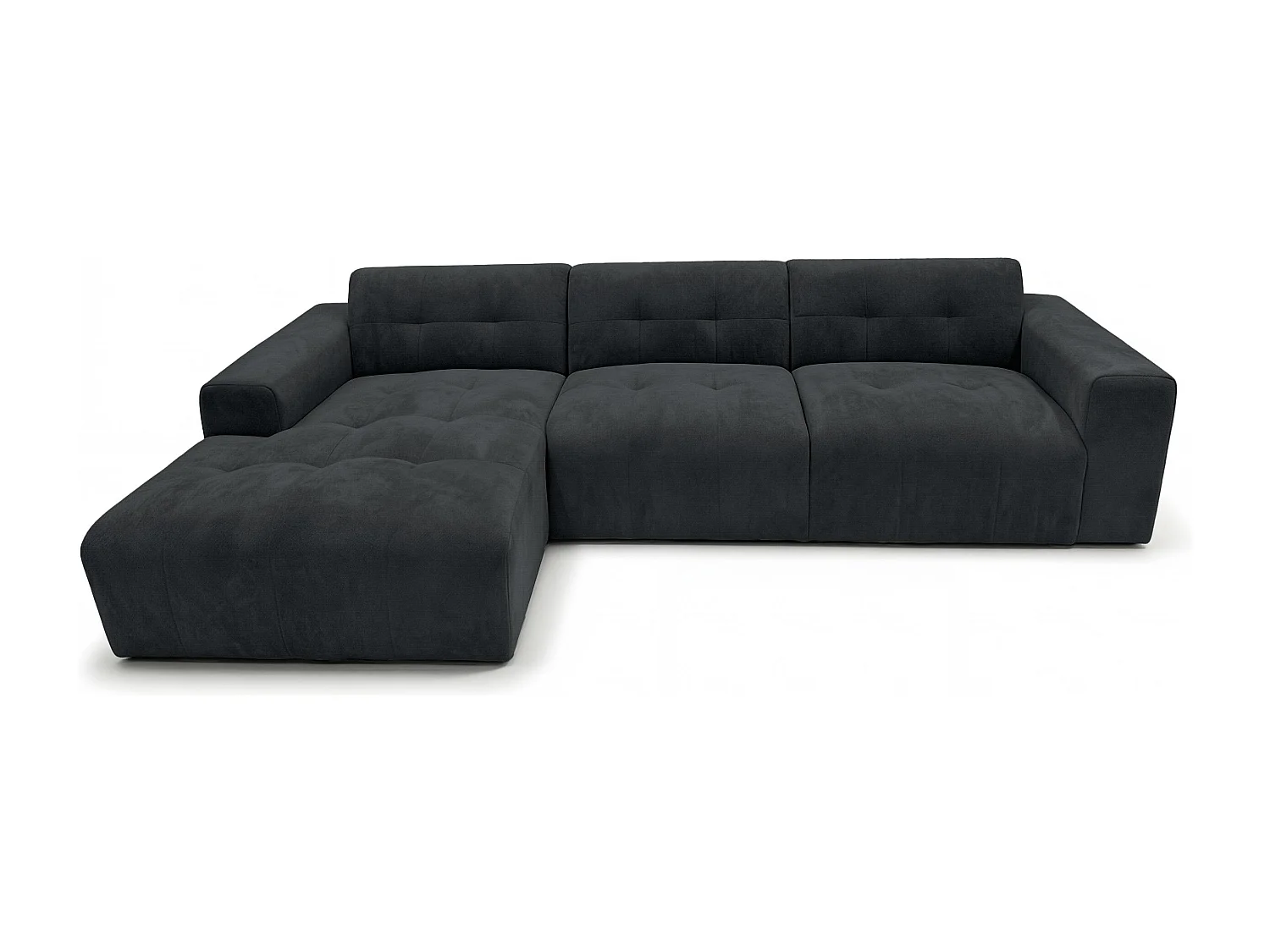 AX LIVING Canapé d'angle Corlu Anthracite pour salon 310 cm angle gauche