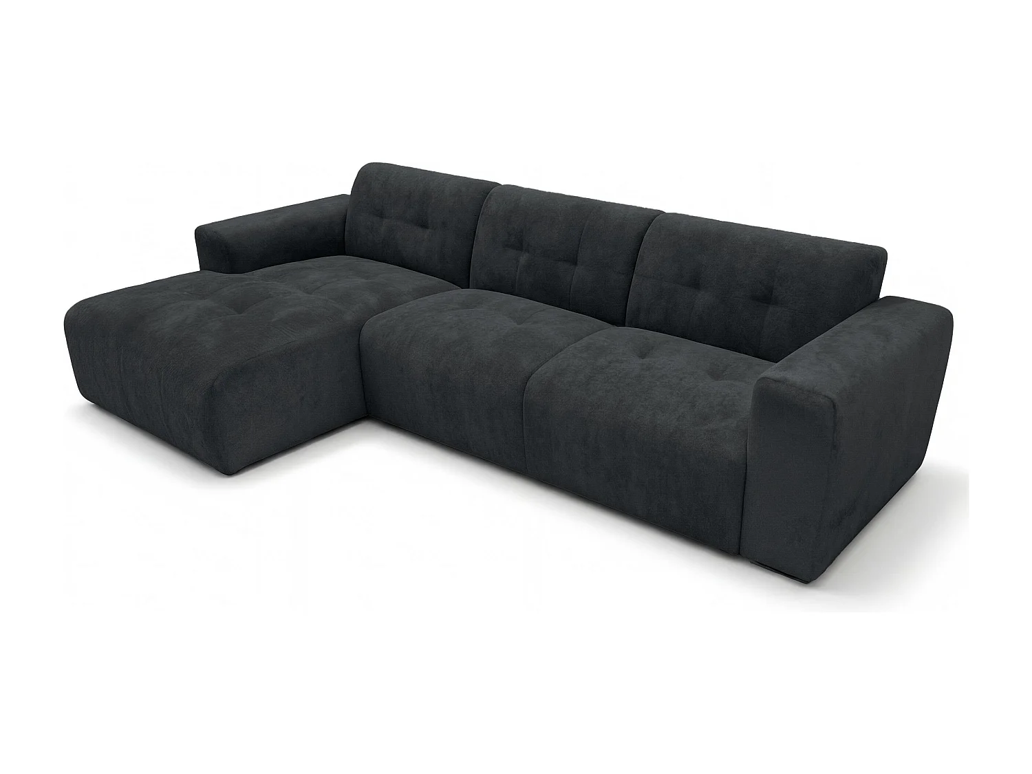 AX LIVING Canapé d'angle Corlu Anthracite pour salon 310 cm angle gauche