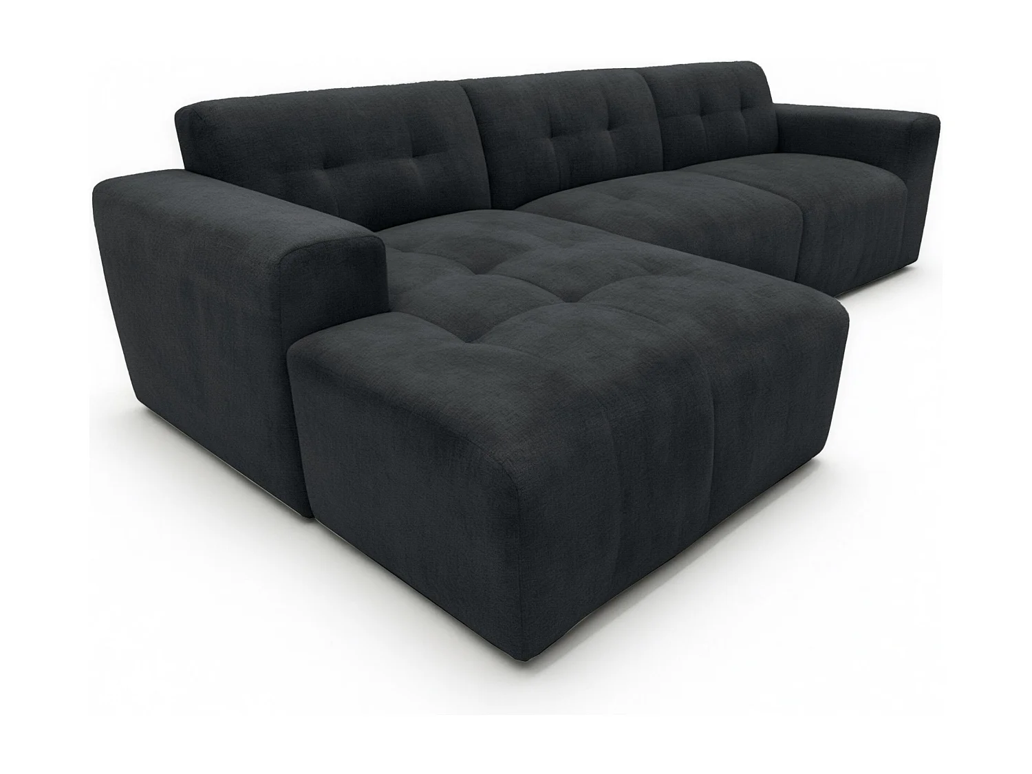 AX LIVING Canapé d'angle Corlu Anthracite pour salon 310 cm angle gauche