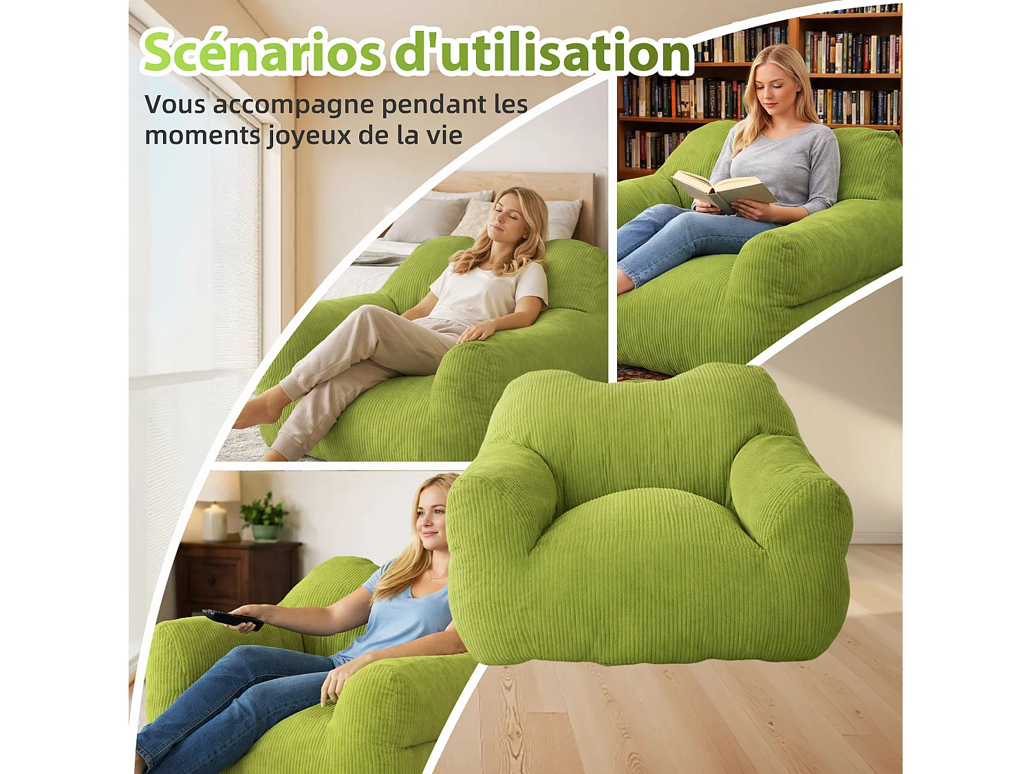 Fauteuil poire carré – Canapé poire cosy pour des moments de détente absolue