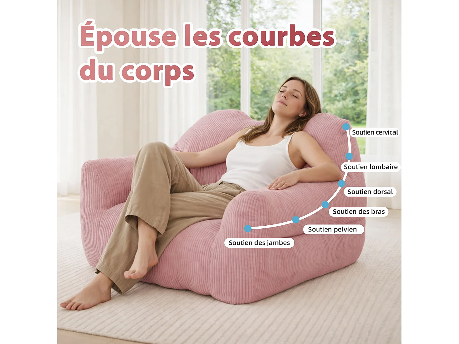 Fauteuil poire carré – Canapé poire cosy pour des moments de détente absolue