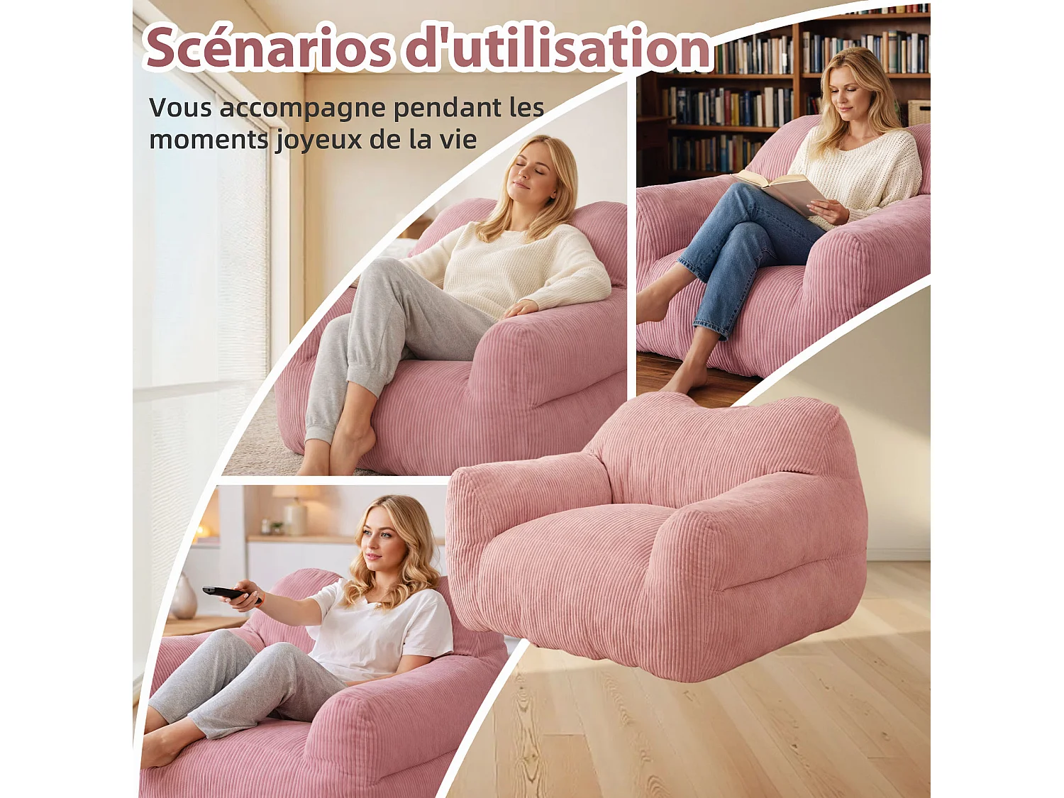 Fauteuil poire carré – Canapé poire cosy pour des moments de détente absolue