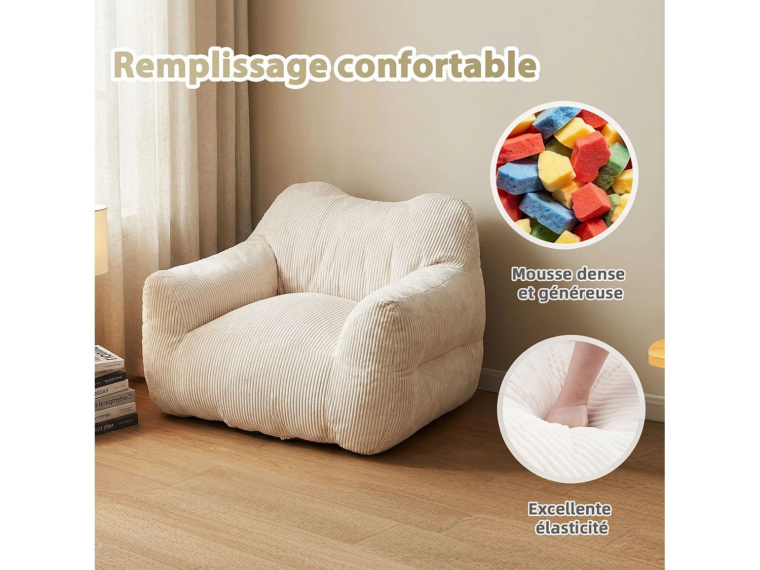 Fauteuil poire carré – Canapé poire cosy pour des moments de détente absolue