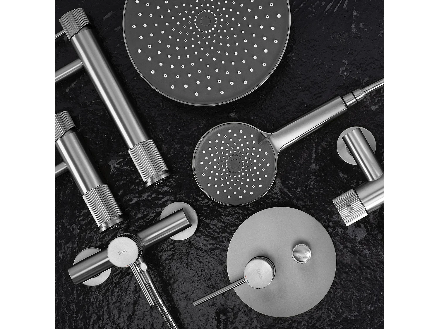 Torneira Para Chuveiro Rea Lungo Stripe Brush Steel