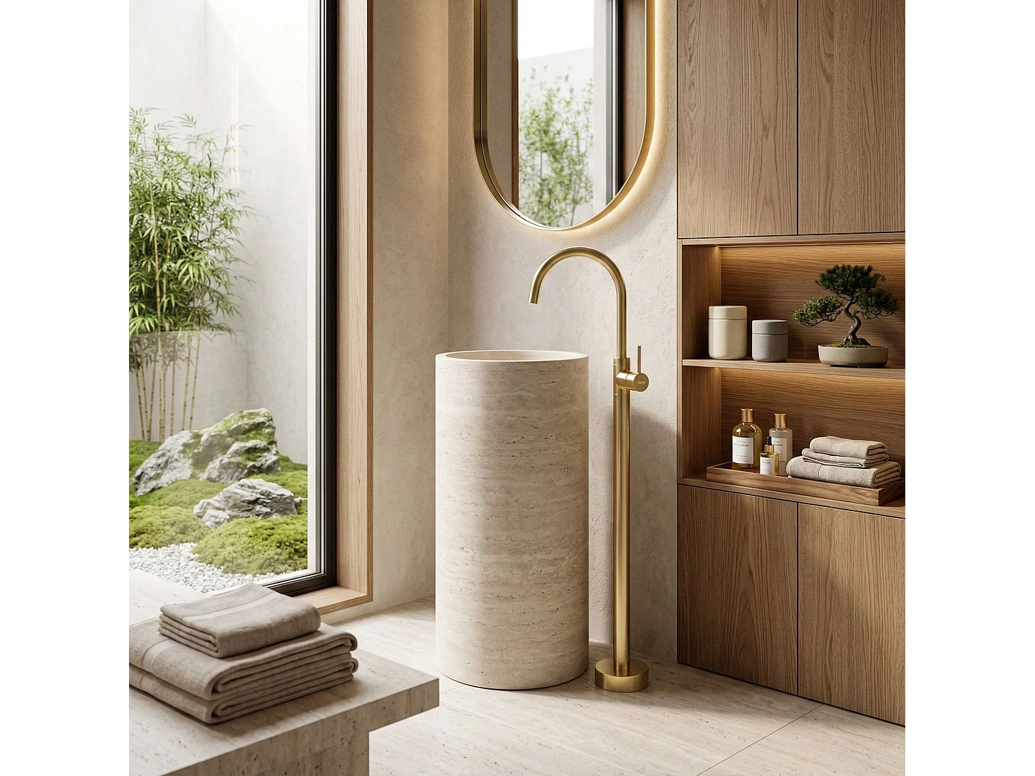 Robinet De Lavabo Sur Pied Rea Lungo Gold