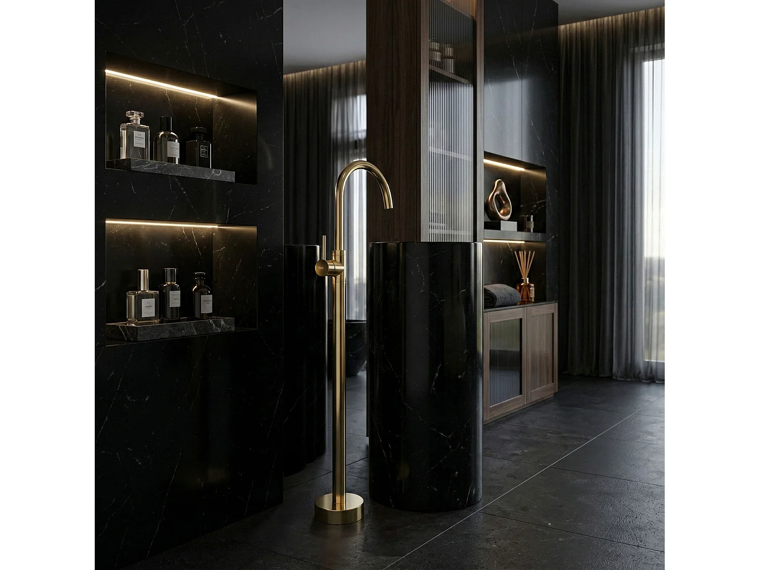Robinet De Lavabo Sur Pied Rea Lungo Gold