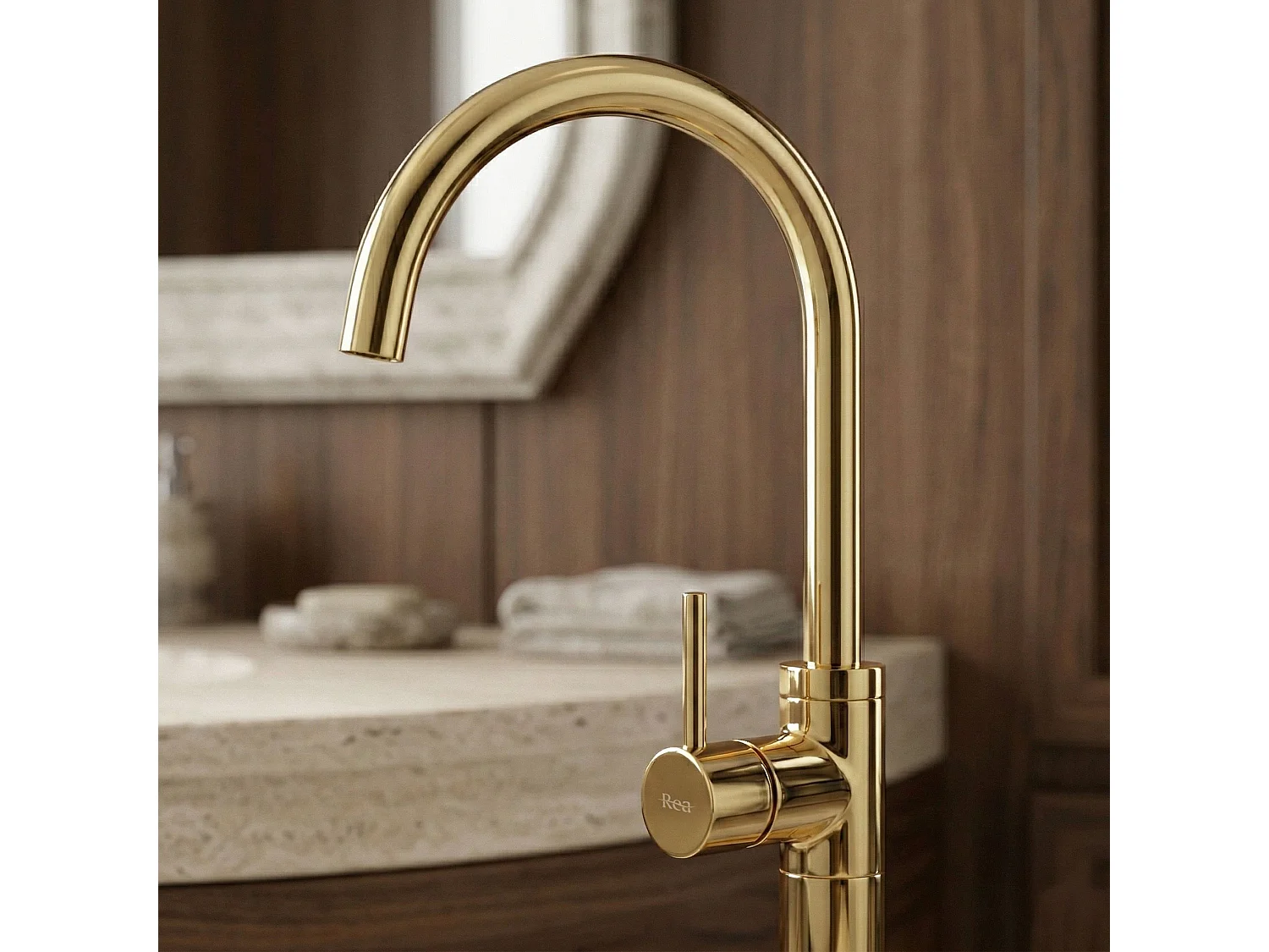 Robinet De Lavabo Sur Pied Rea Lungo Gold