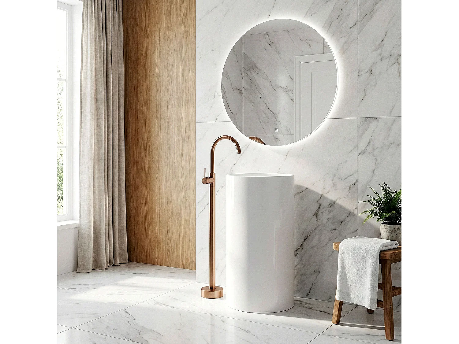 Robinet De Lavabo Rea Lungo Brush Copper