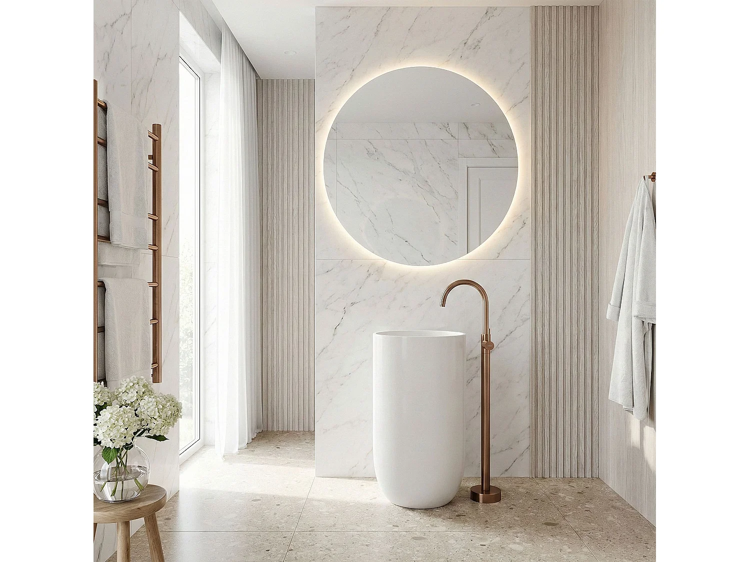 Robinet De Lavabo Rea Lungo Brush Copper