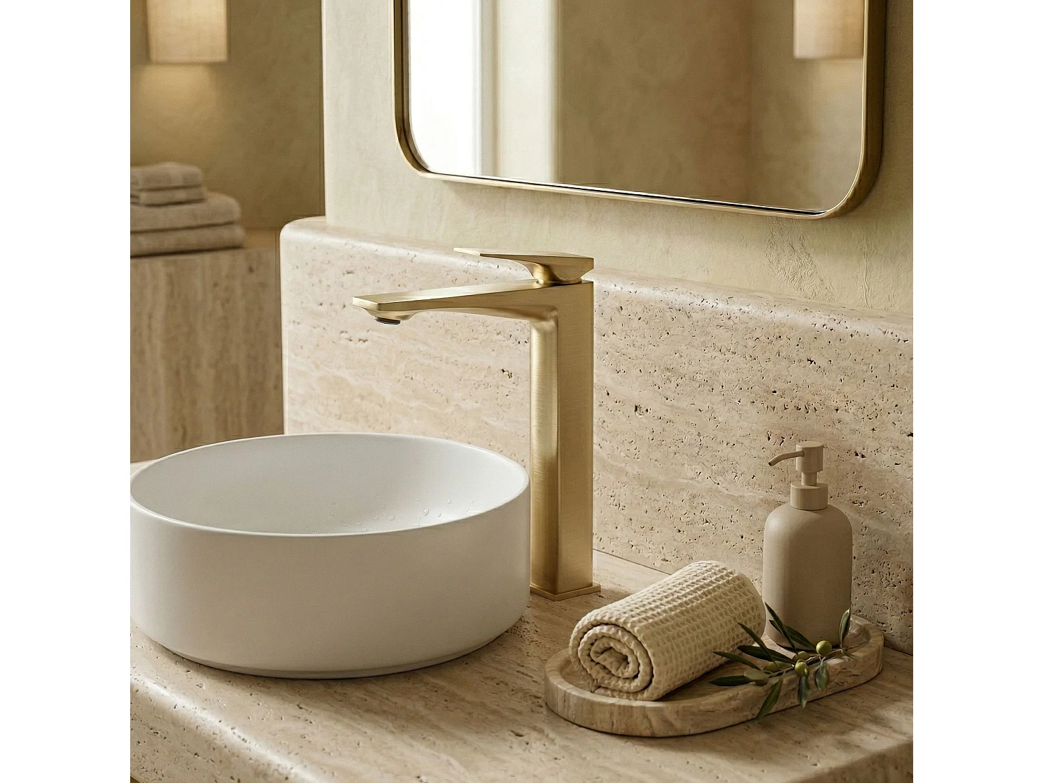 Robinet De Lavabo Rea Prime High Premium Brush Gold