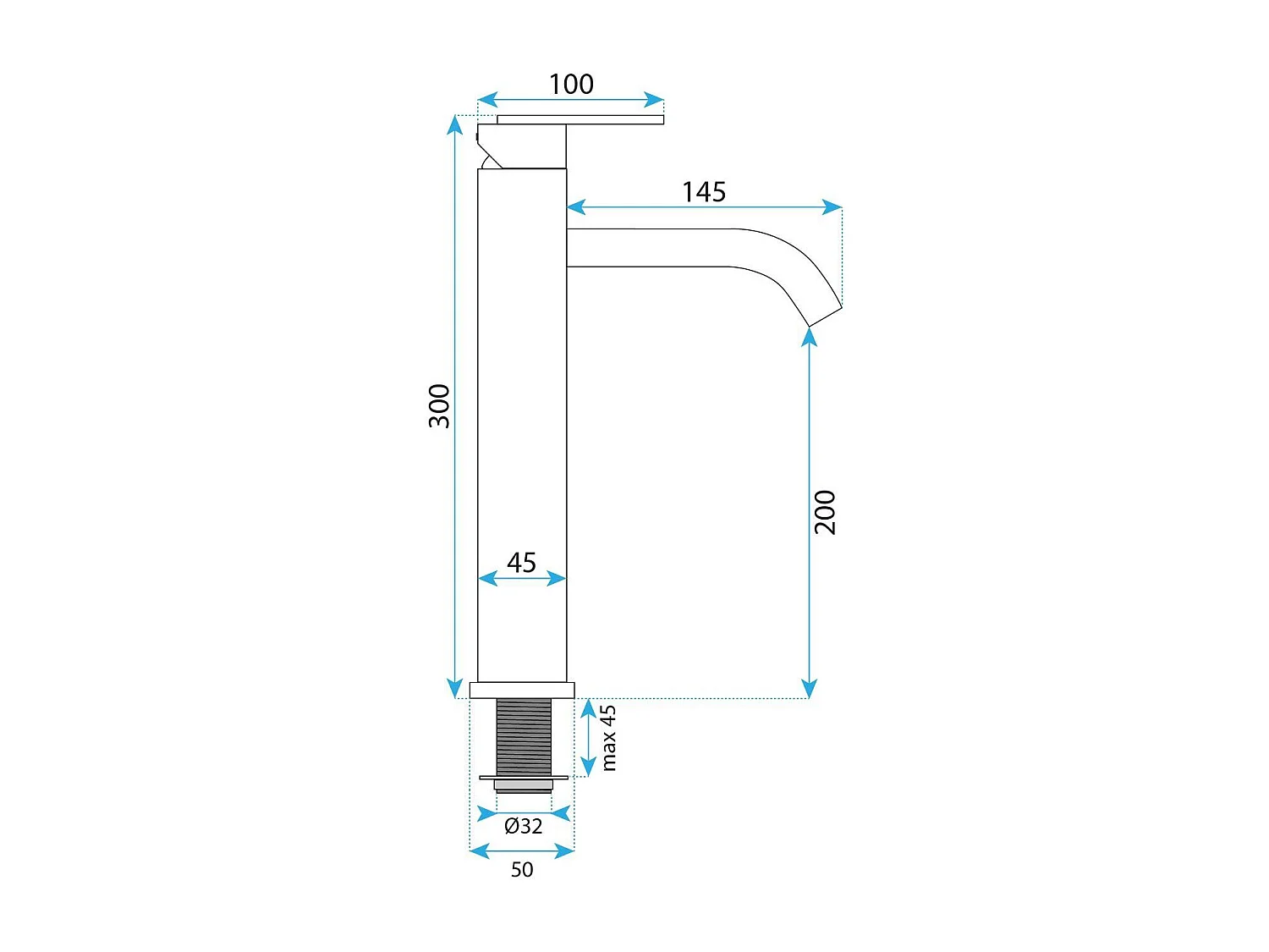 Robinet De Lavabo Rea Ontario High Brush Copper