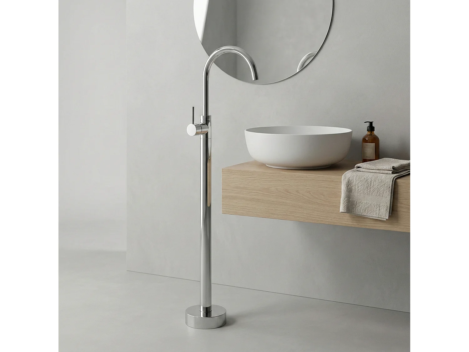 Robinet De Lavabo Sur Pied Rea Lungo Chrome