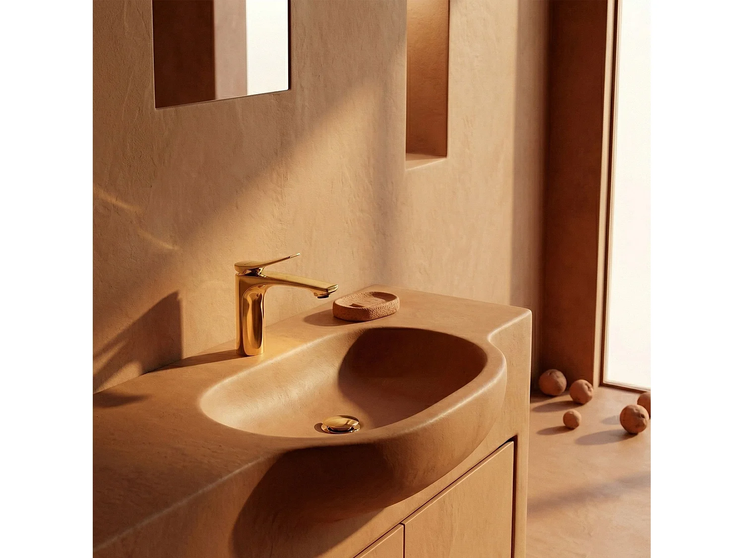 Robinet De Lavabo Rea Vision Low Premium Gold