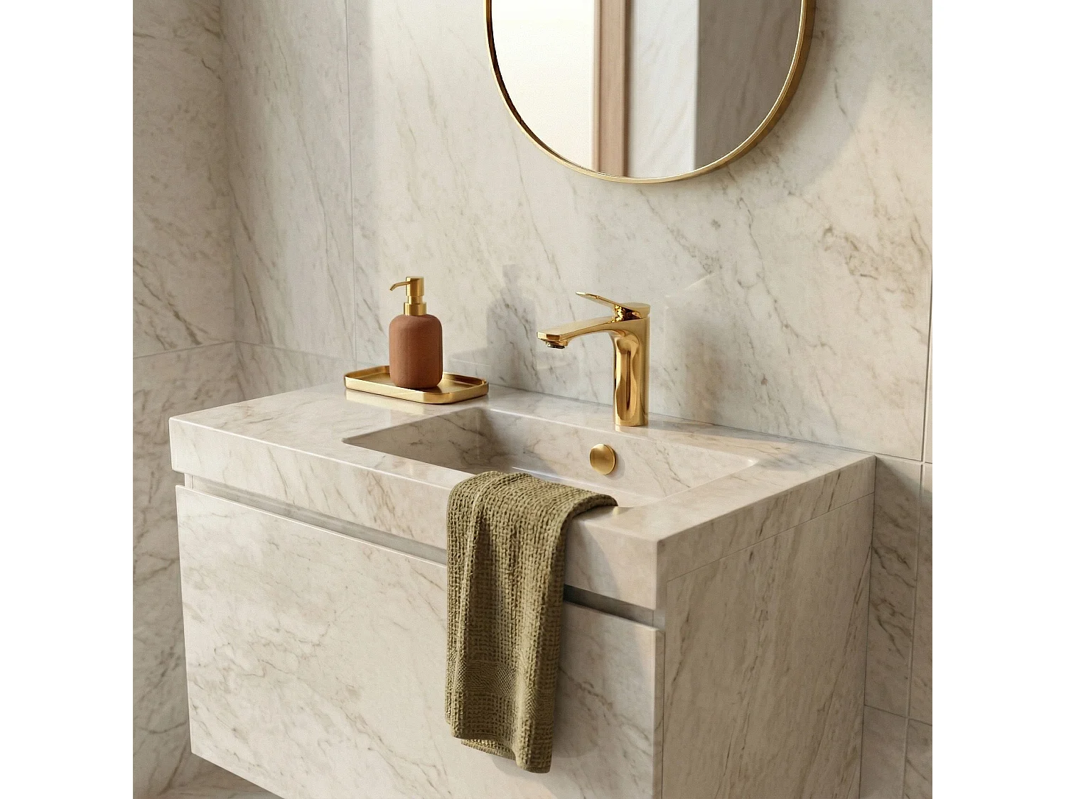 Robinet De Lavabo Rea Vision Low Premium Gold