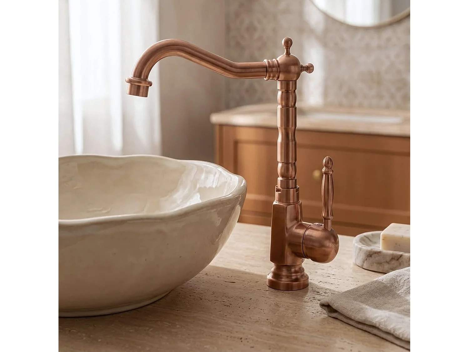 Robinet De Lavabo Rea Bona High Brush Copper