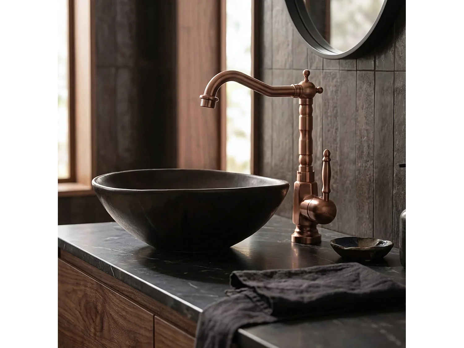 Robinet De Lavabo Rea Bona High Brush Copper