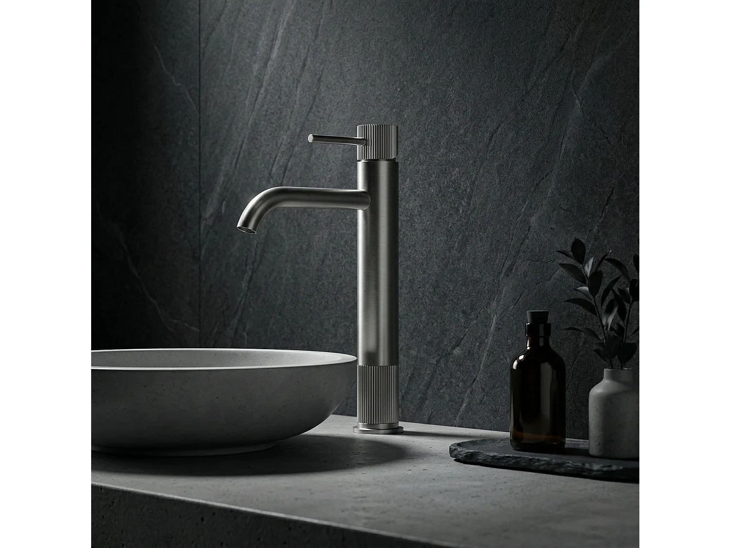 Robinet De Lavabo Rea Lungo Stripe Brush Steel
