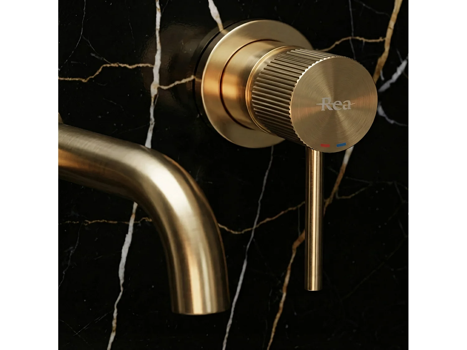 Robinet De Lavabo Encastré Rea Lungo Stripe Brush Gold