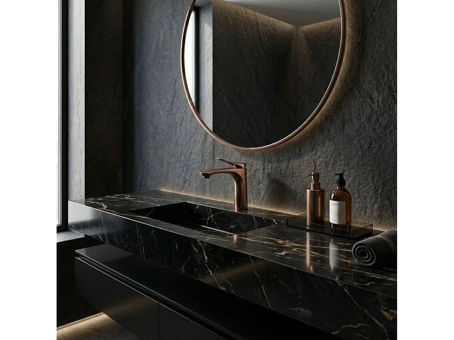 Robinet De Lavabo Rea Vision Low Premium Brush Copper