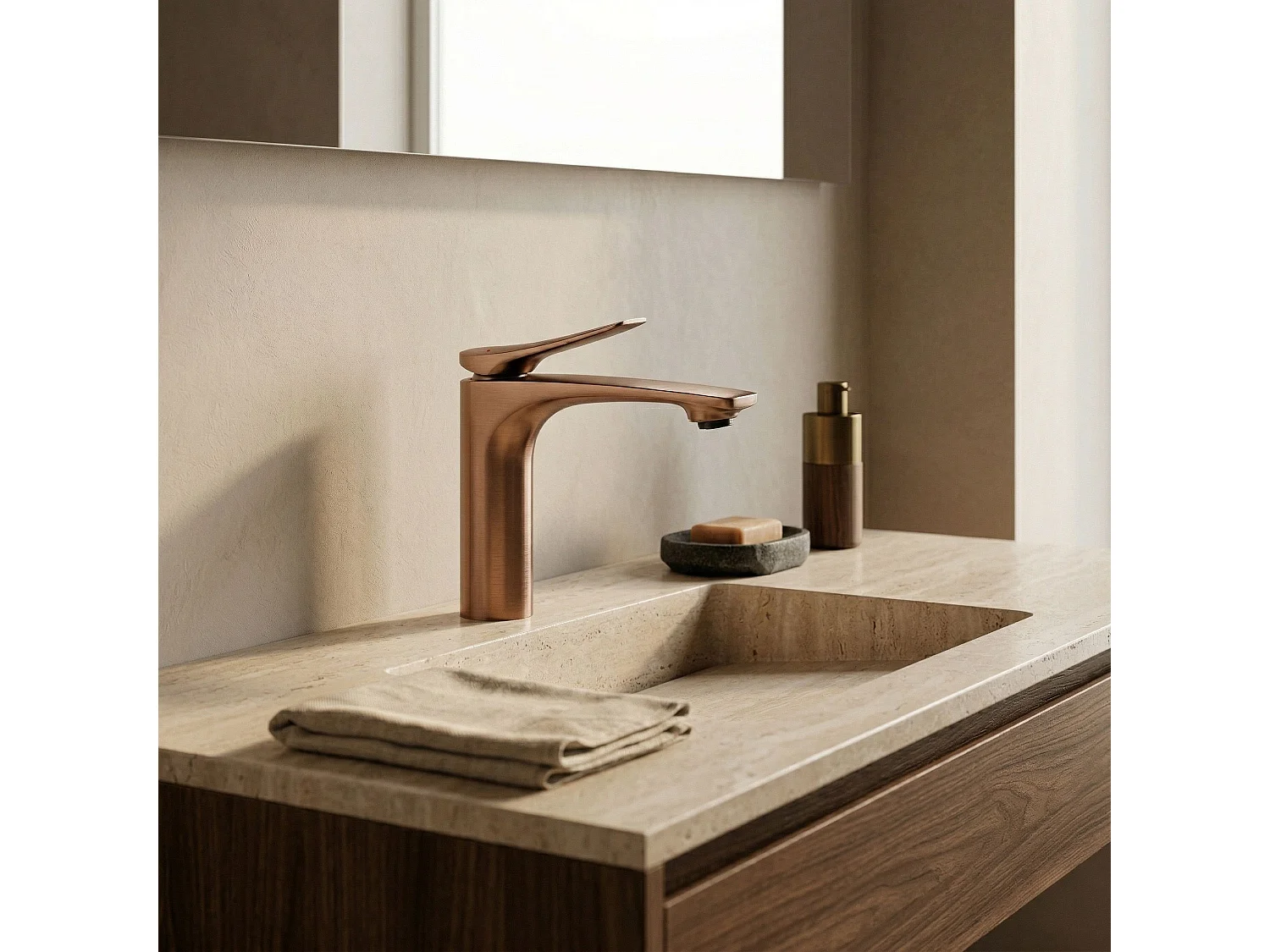 Robinet De Lavabo Rea Vision Low Premium Brush Copper