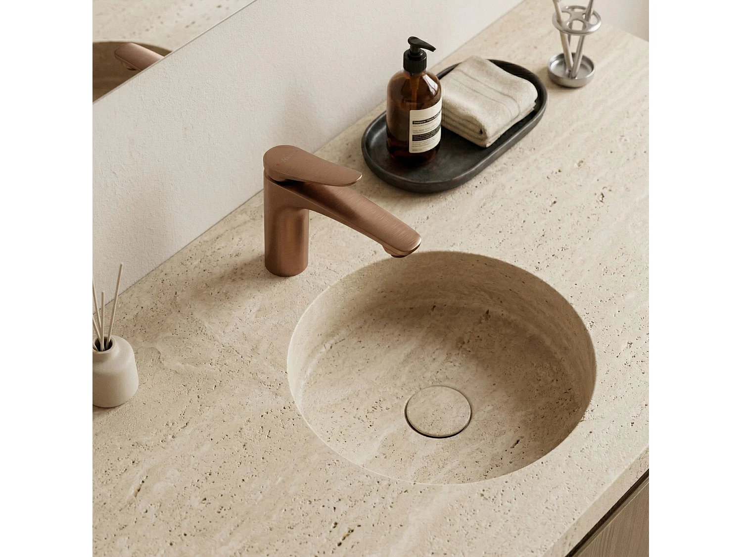 Robinet De Lavabo Rea Vision Low Premium Brush Copper