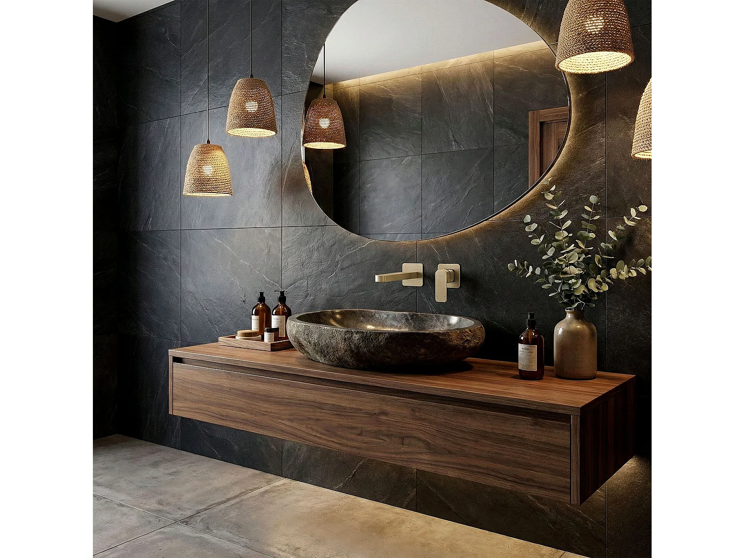 Robinet De Lavabo Encastré Rea Arlo Brush Gold