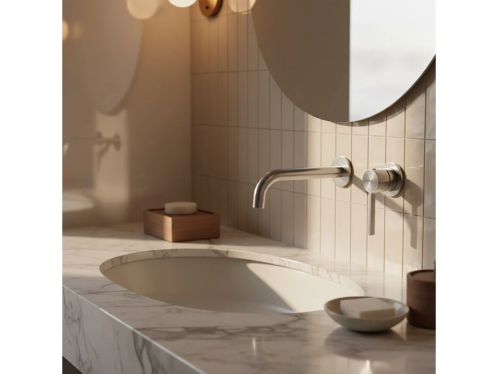 Robinet De Lavabo Encastré Rea Foster +Box Brush Steel