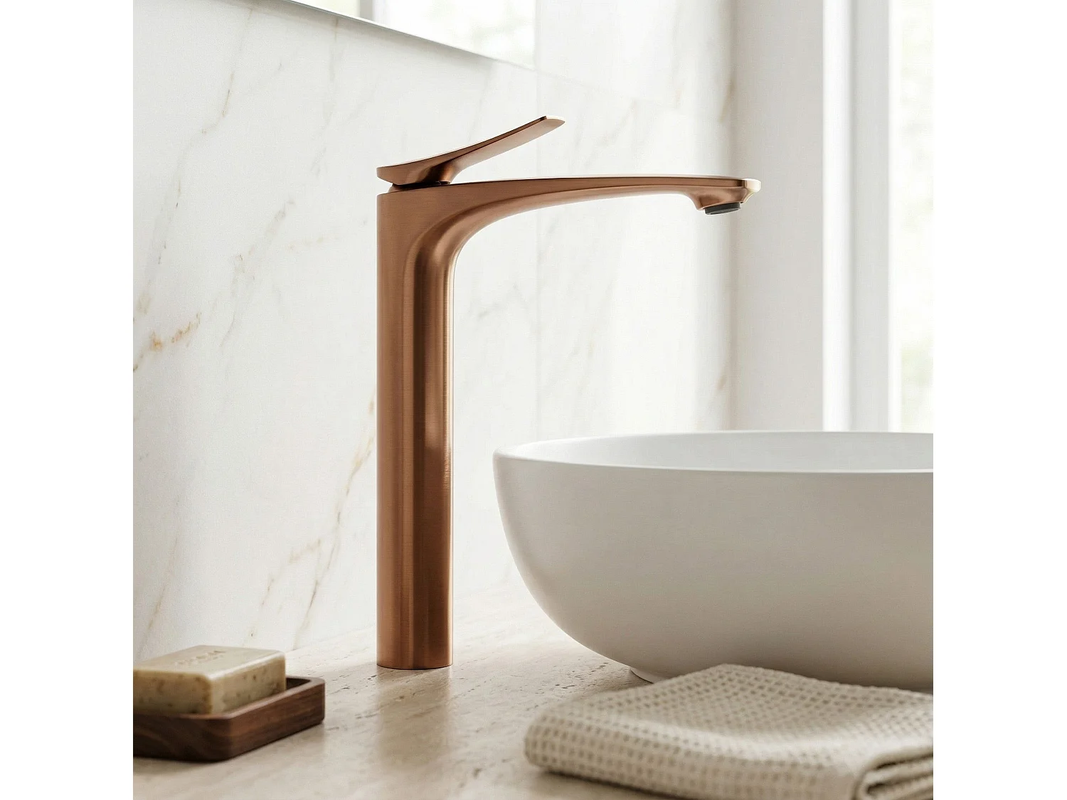 Robinet De Lavabo Rea Vision High Premium Brushed Copper