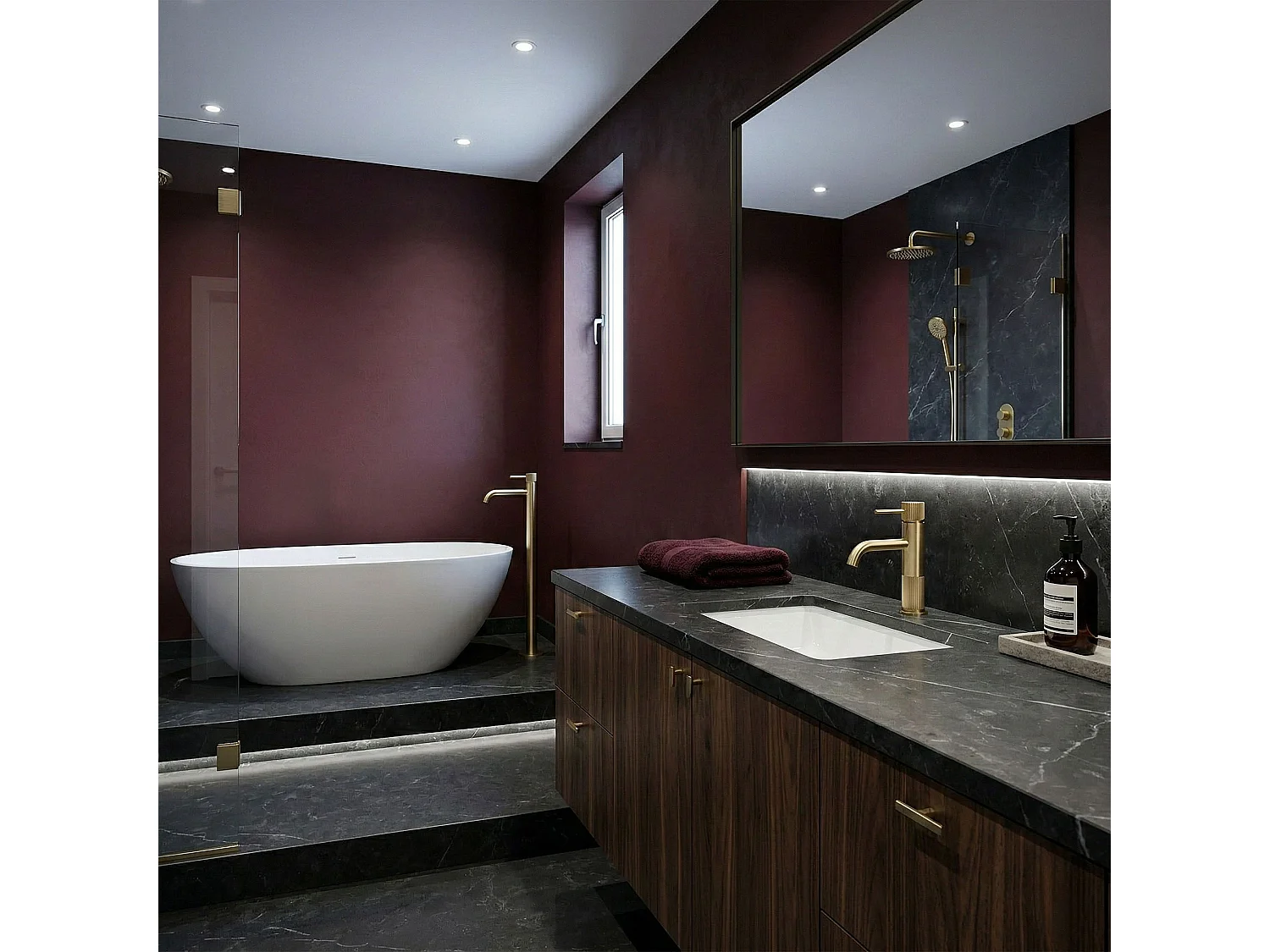 Robinet De Lavabo Rea Lungo Stripe Brush Gold