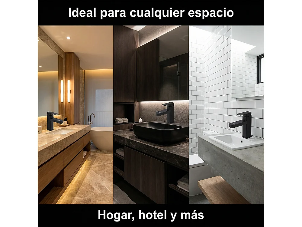 Robinet de salle de bain LED température digital pour lavabo monocommande Noir