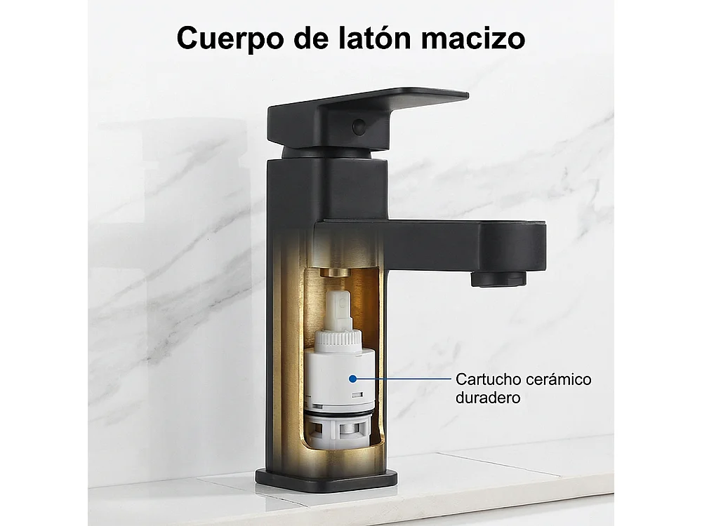 Robinet de salle de bain LED température digital pour lavabo monocommande Noir