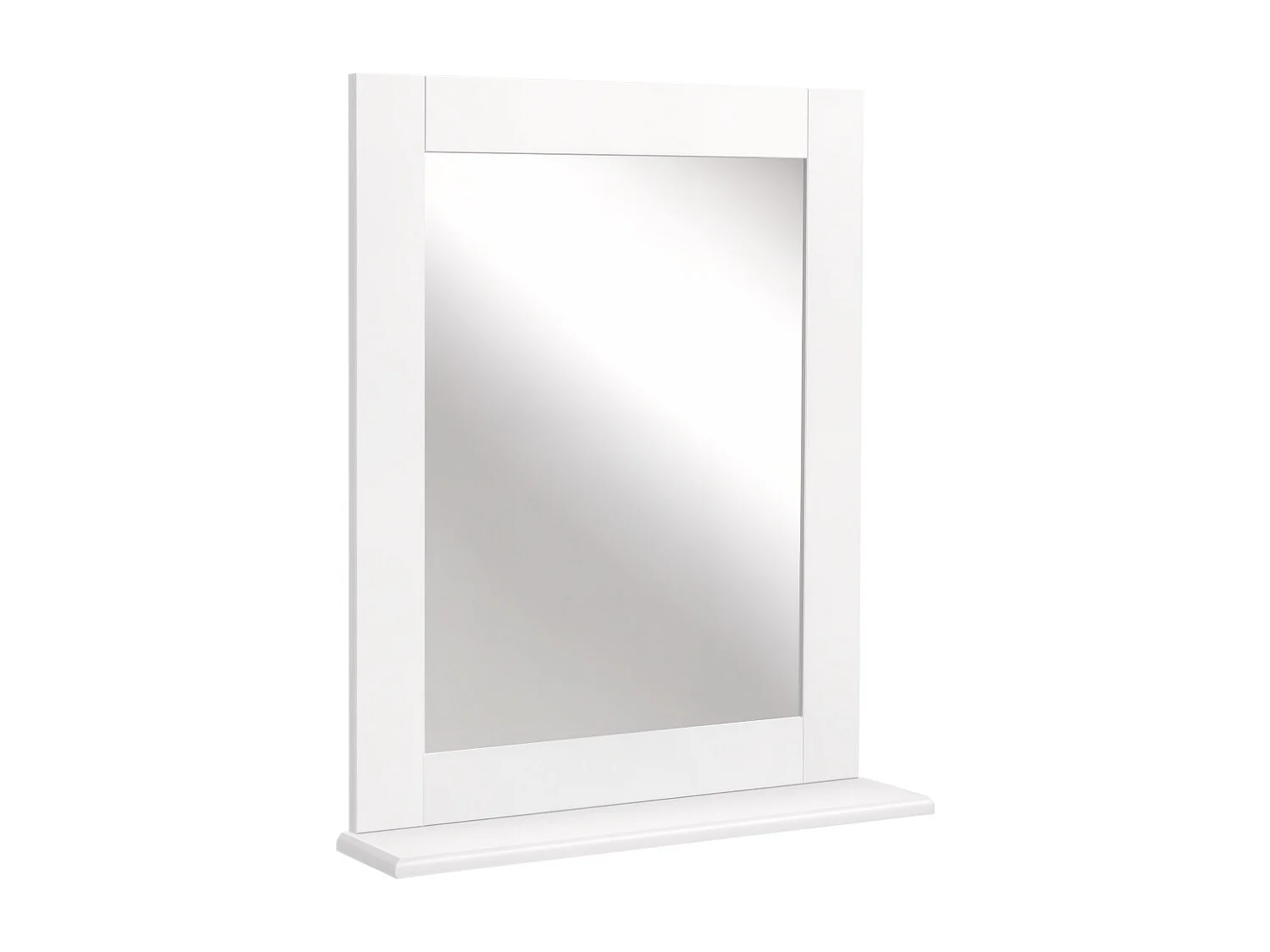 kleankin Miroir de salle de bain mural moderne avec étagère de rangement 50 x 11.5 x 60 cm blanc