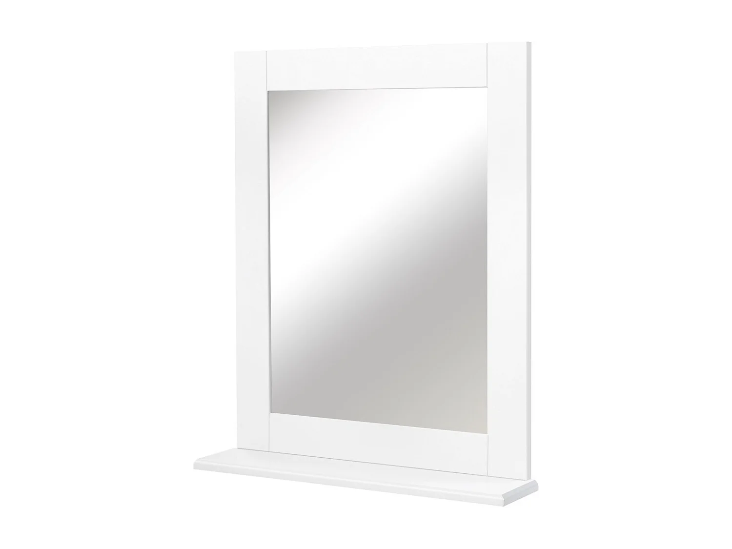 kleankin Miroir de salle de bain mural moderne avec étagère de rangement 50 x 11.5 x 60 cm blanc