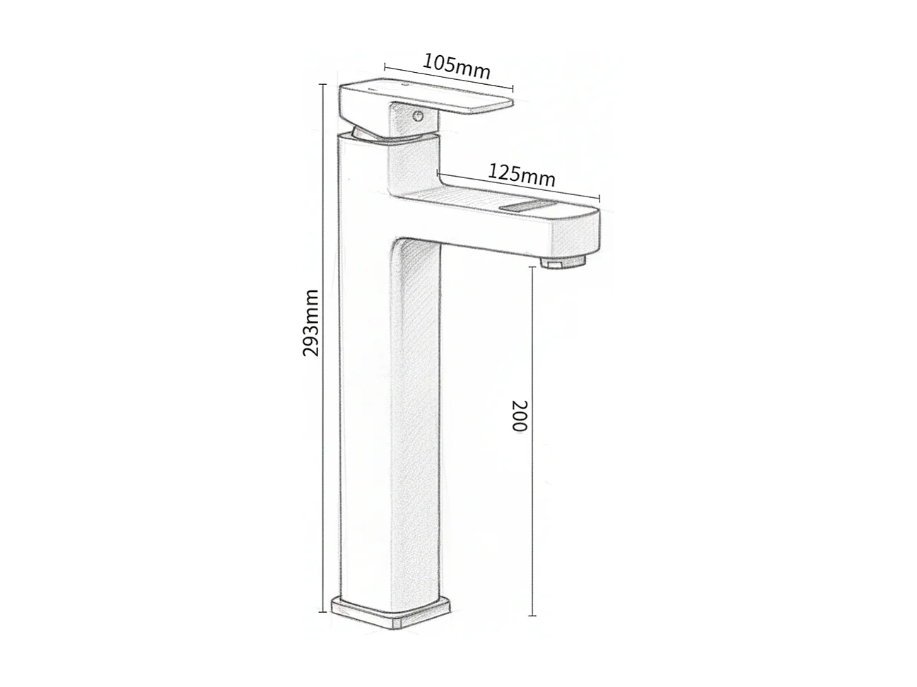 Robinet de salle de bain LED température digital pour lavabo et vasque monocommande style haut