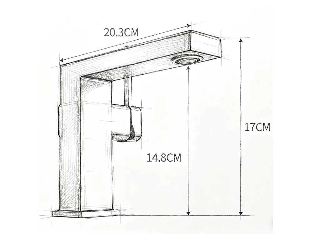 Robinet de salle de bain LED digital pour lavabo monocommande en Laiton style technologique chrome