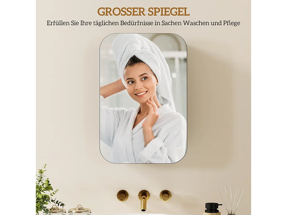 Armoire à miroir de salle de bain armoire murale avec étagère réglable 40 x 10 x 60 cm noir